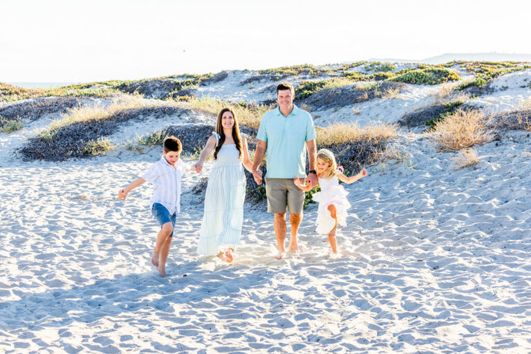 Generational family memories captured during a natural Coronado beach photoshoot
