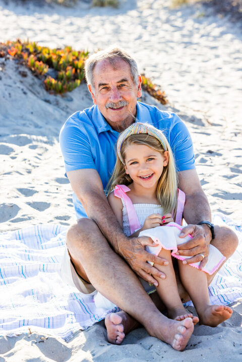 Close-up family portrait capturing connection and affection during a Coronado beach session
