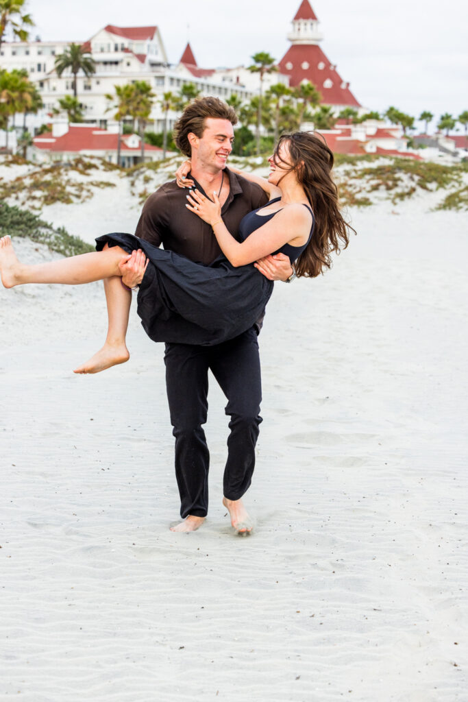 Coronado Engagement Photographer | The Sweetest Shell Hunt Proposal in the Sand Dunes san diego engagement photographer 7
