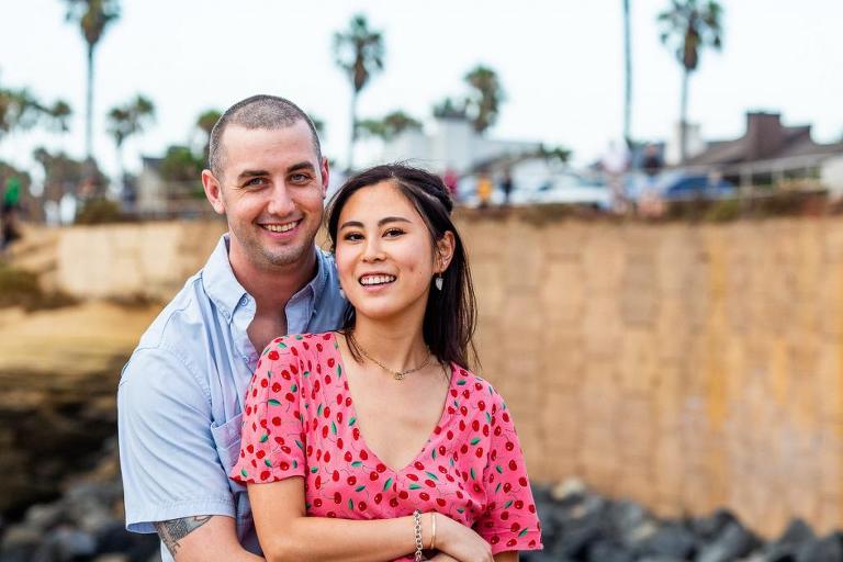 couple hugs at sunset cliffs san diego | san diego photography
