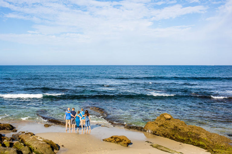 vacation photos family on beach