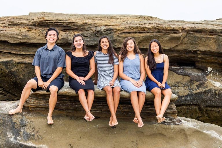 family photos on the beach