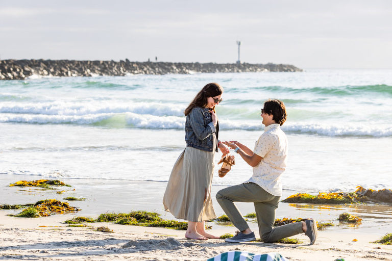 san diego beach engagement and proposal 1